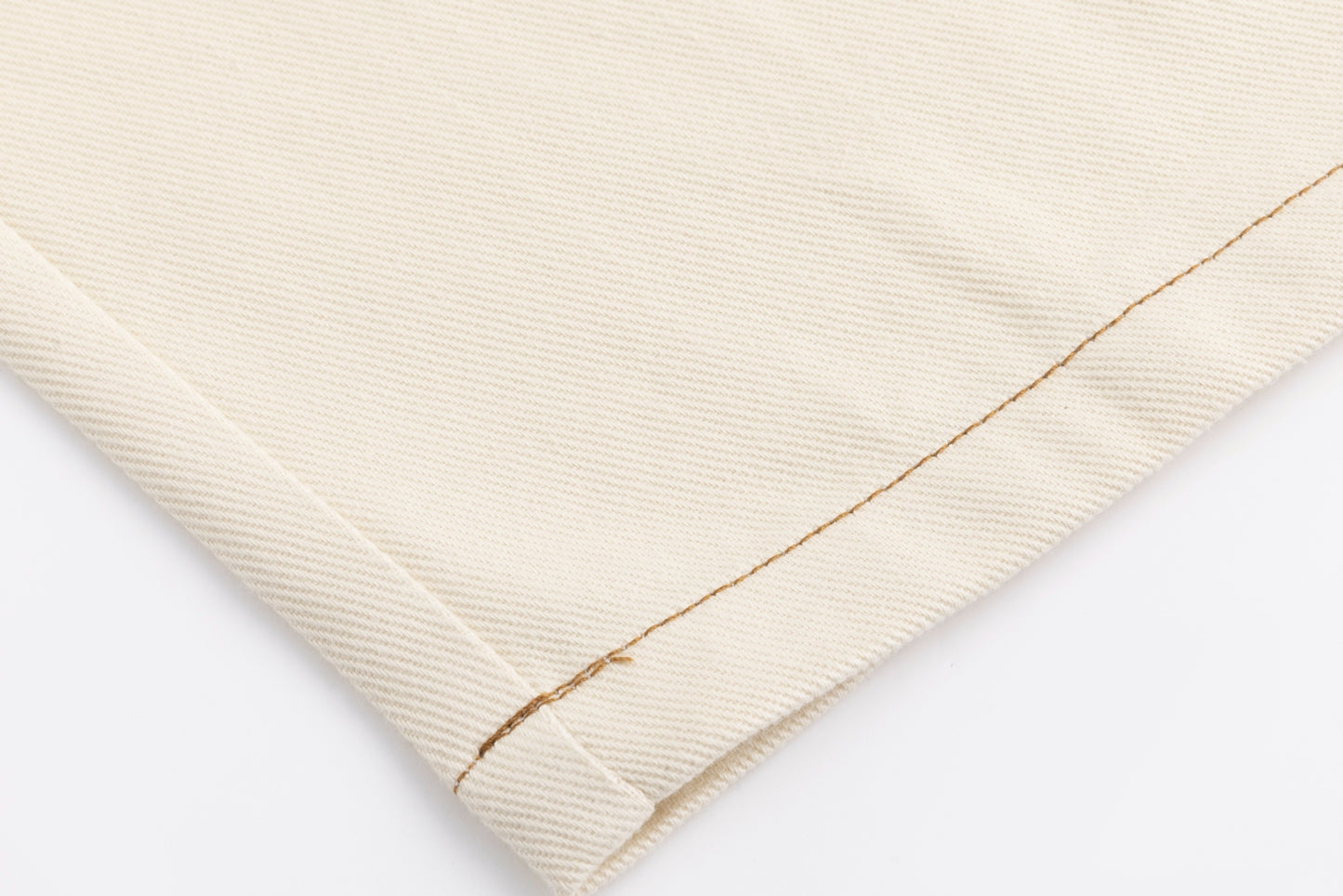 Contrast Stitch Denim Skirt - Ivory