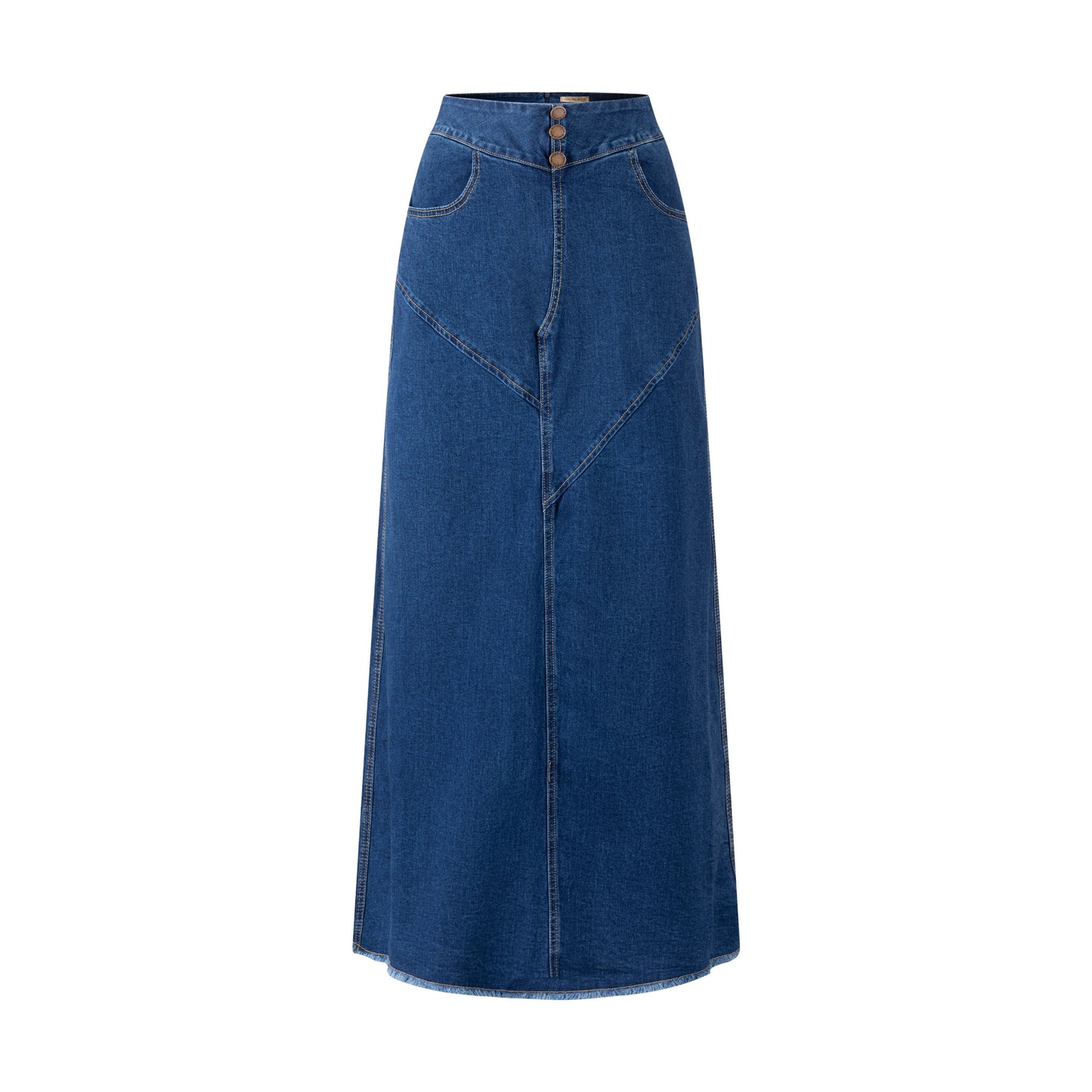 3 Button Denim Skirt- Blue Denim