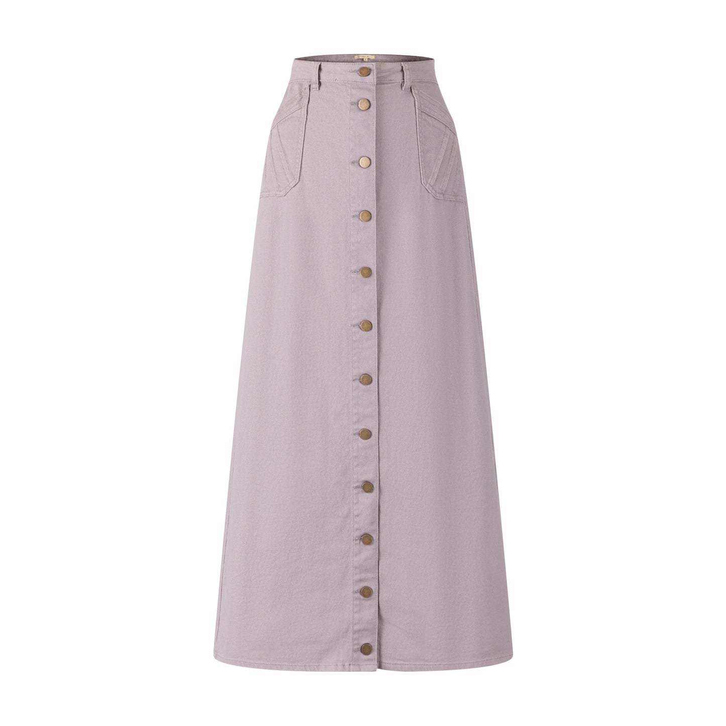 Denim Detail Pocket Skirt - Grey
