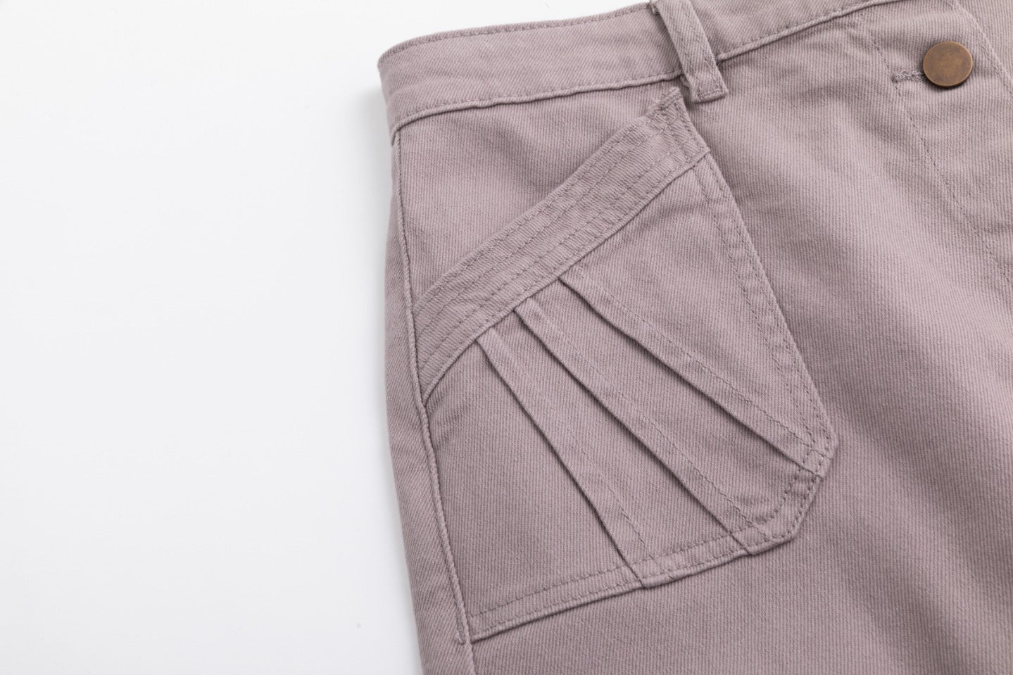 Denim Detail Pocket Skirt - Grey