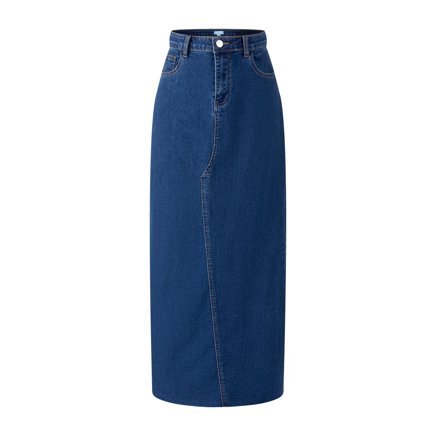 Neon Stitching Denim Skirt - Blue