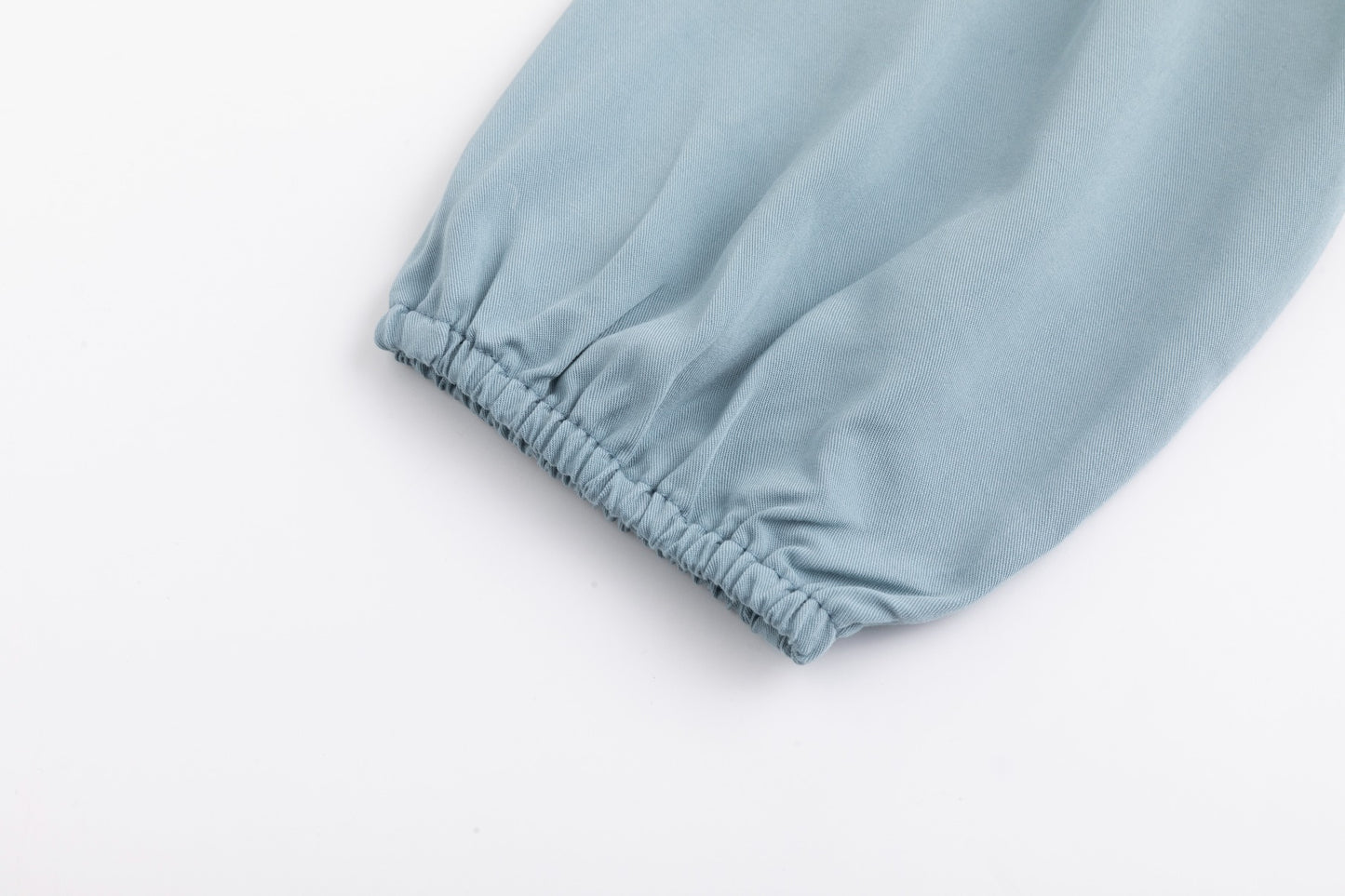 Linen Drawstring Neckline Dress - Sea Blue