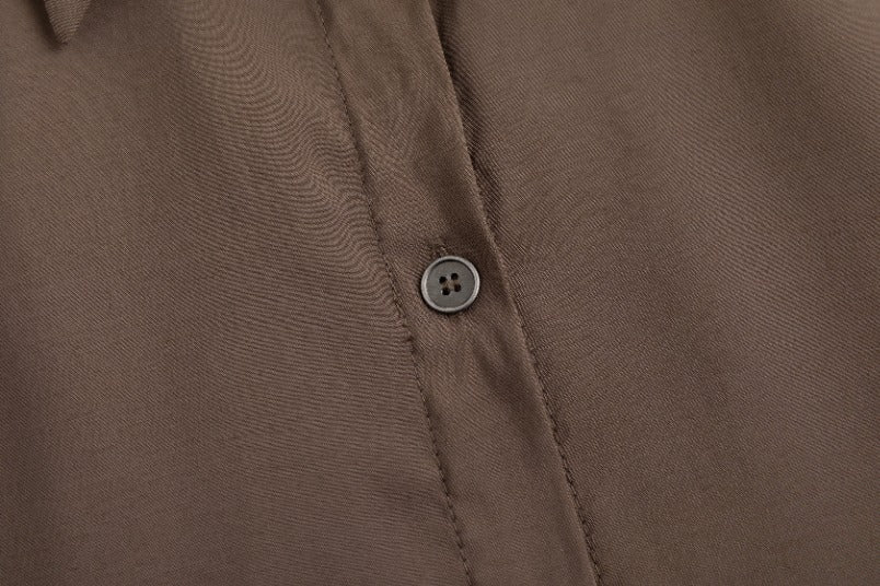 Cargo Linen Dress - Brown