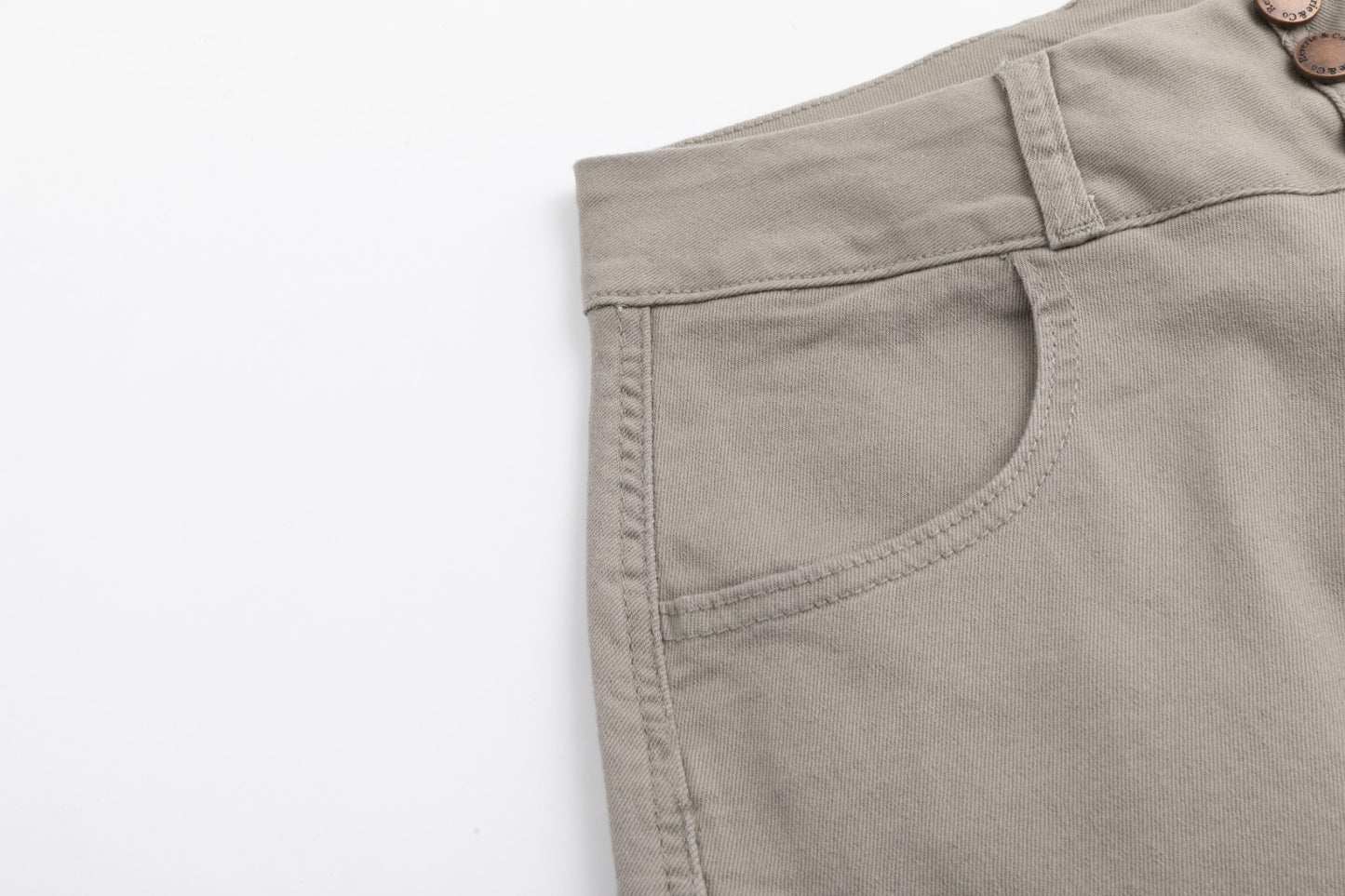 3 Button Denim Skirt- Grey Stone