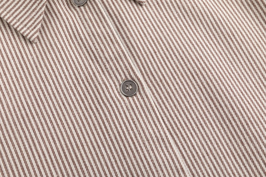 Stripe Pocket Dress - Rust/White