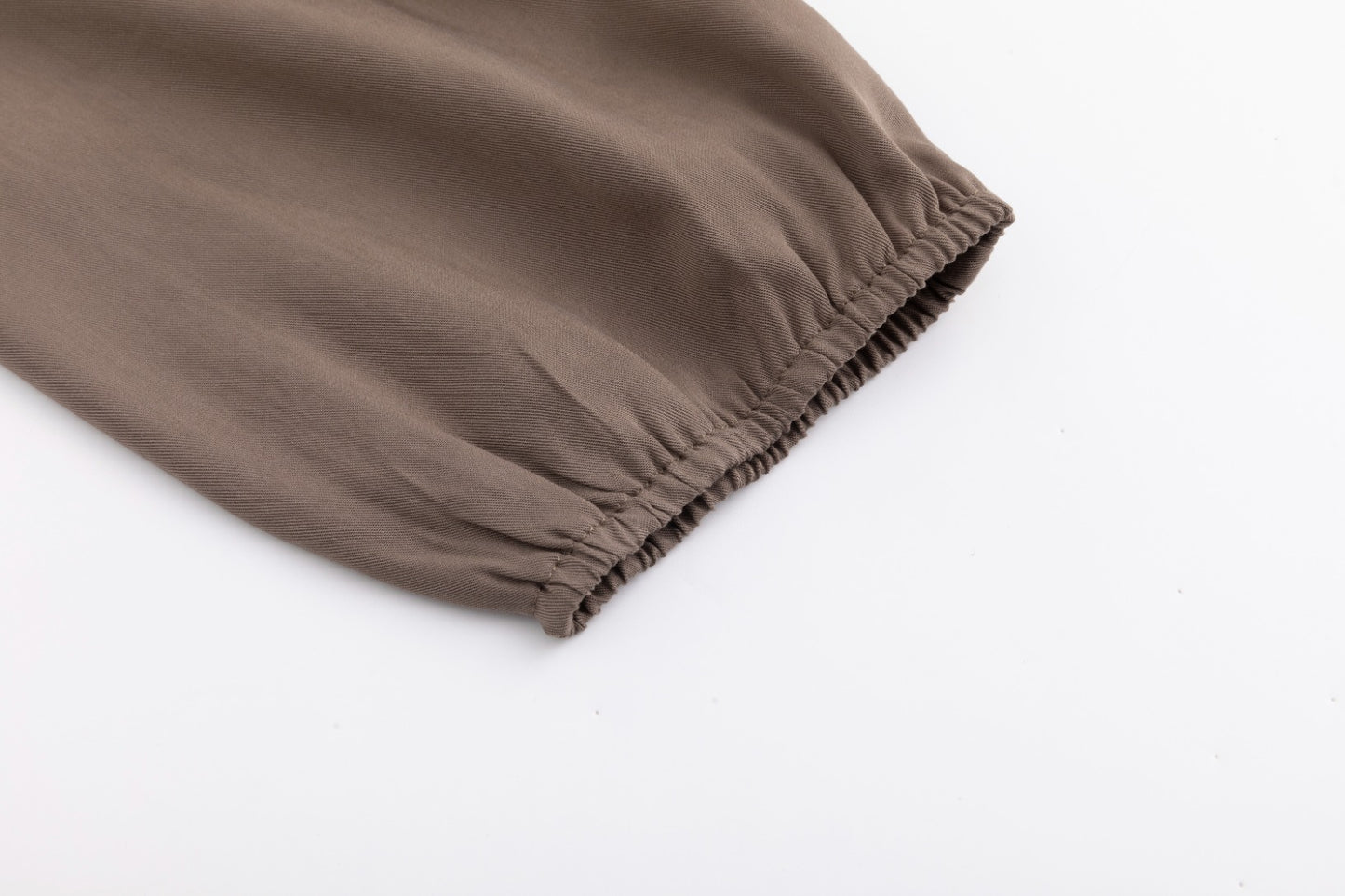 Drawstring Neckline Top- Fawn