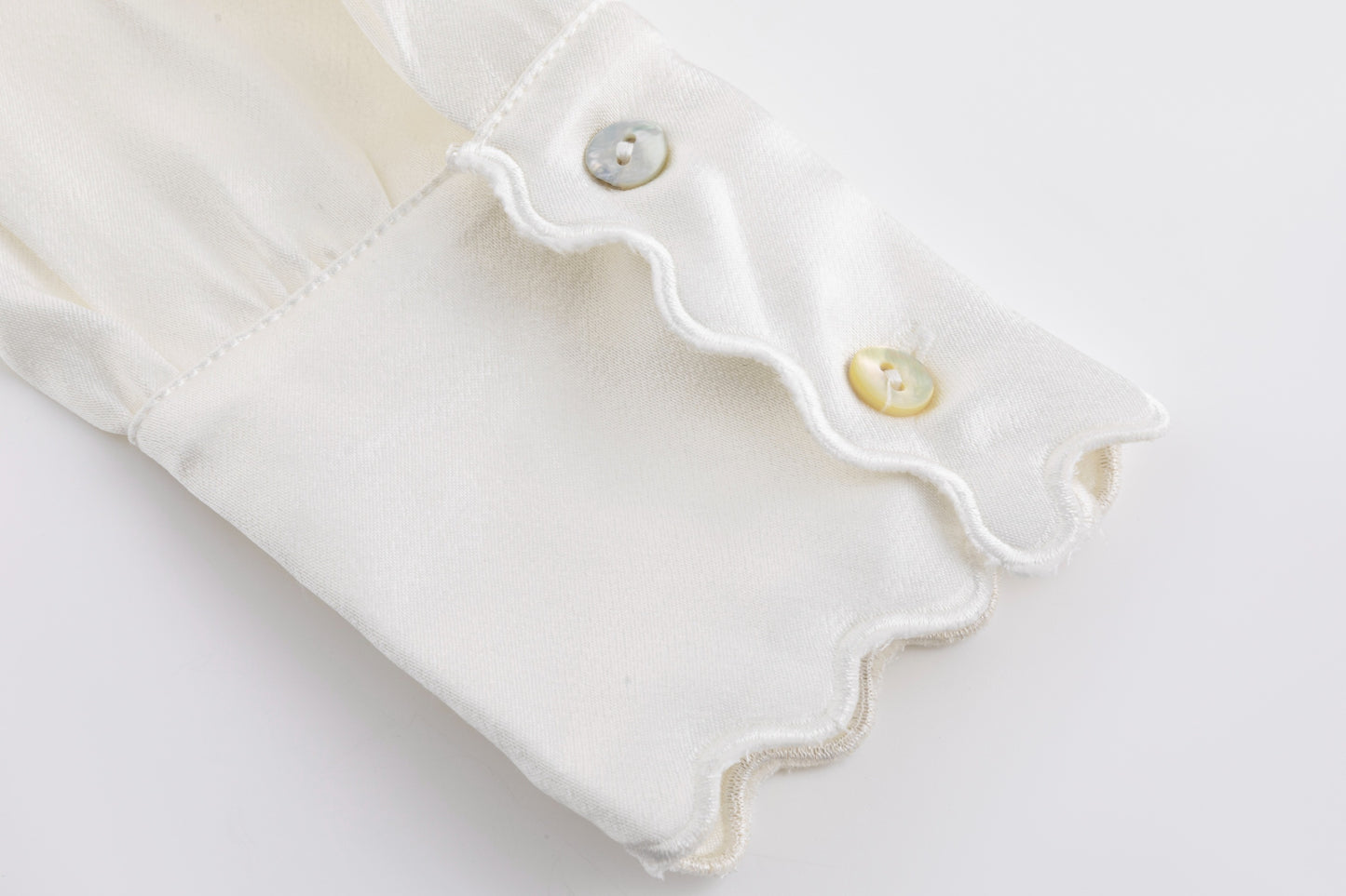 Blouse With Scalloped Collar - Silk