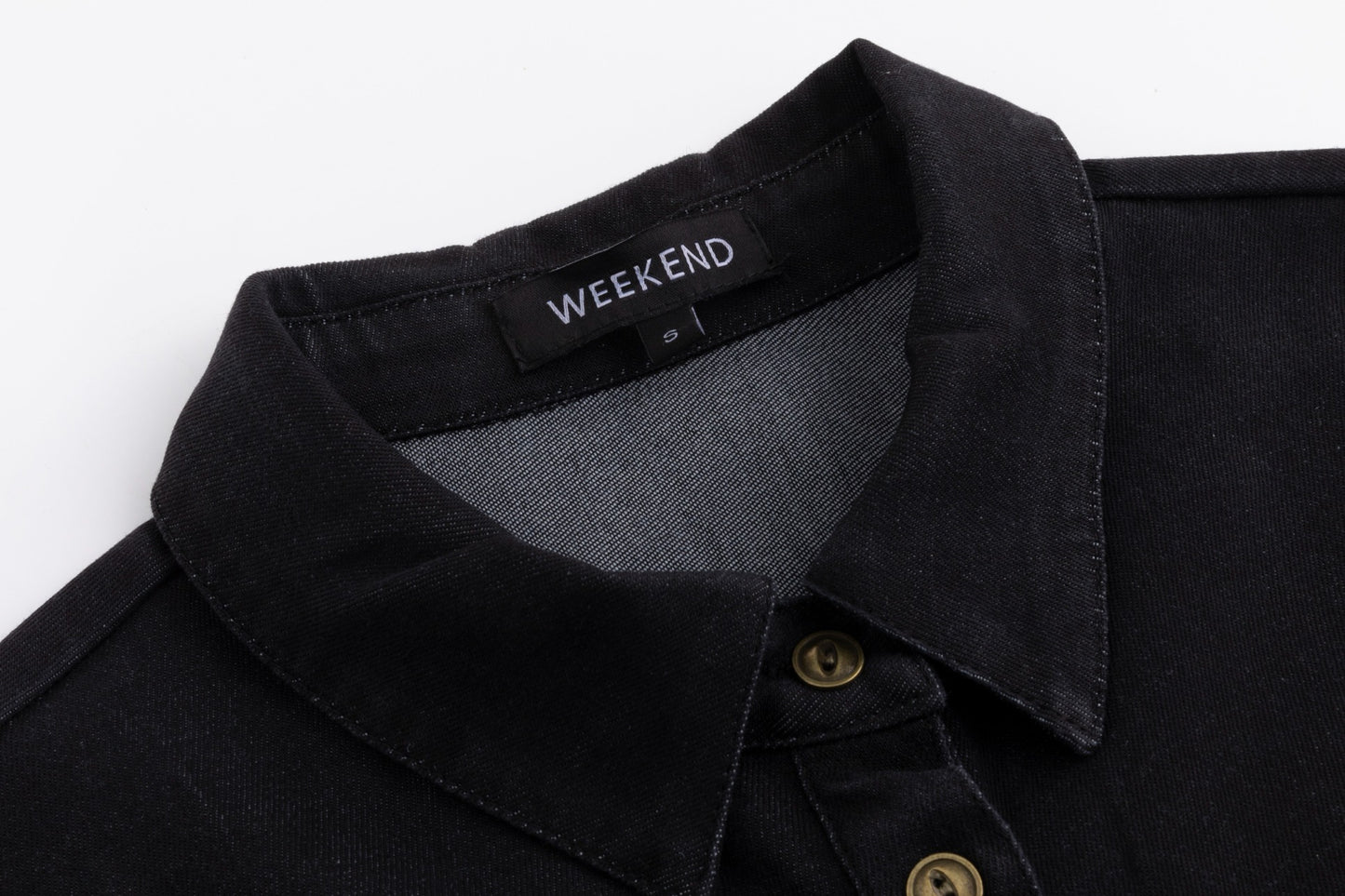 Denim Button Dress - Black