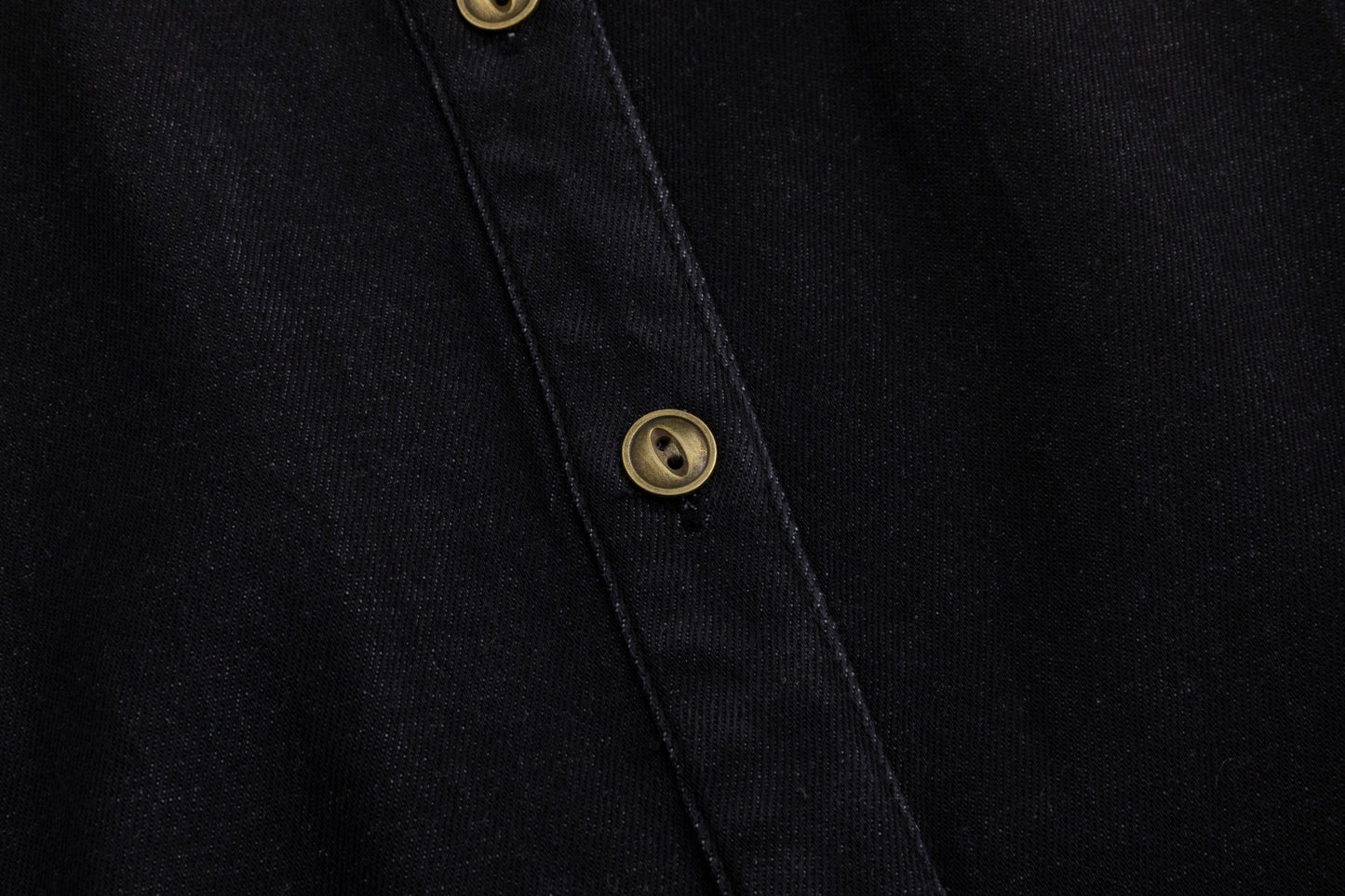 Denim Button Dress - Black