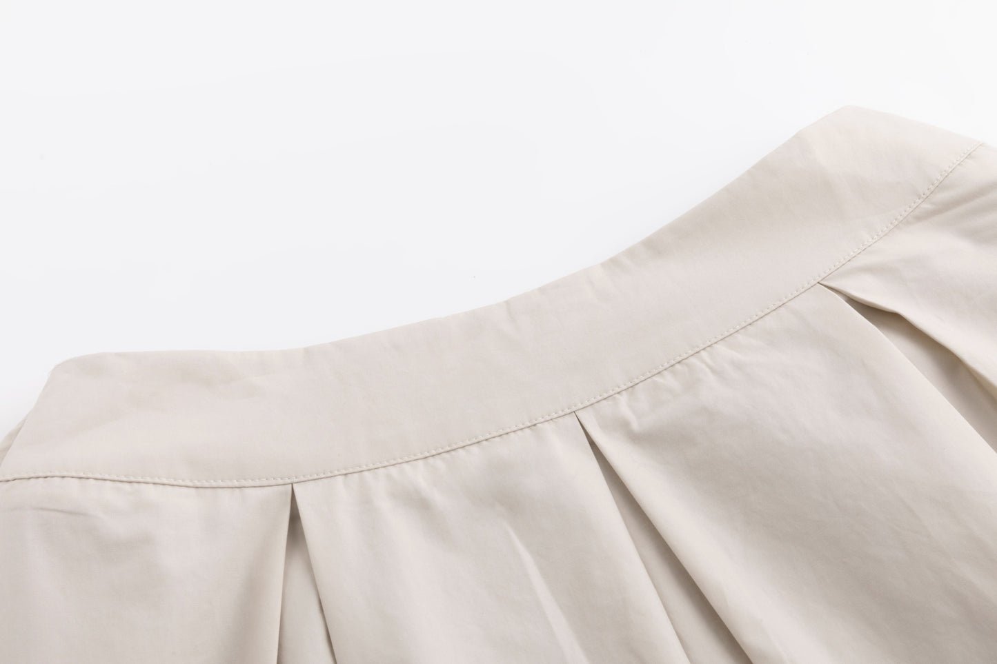 Beige Cotton Skirt With Belt