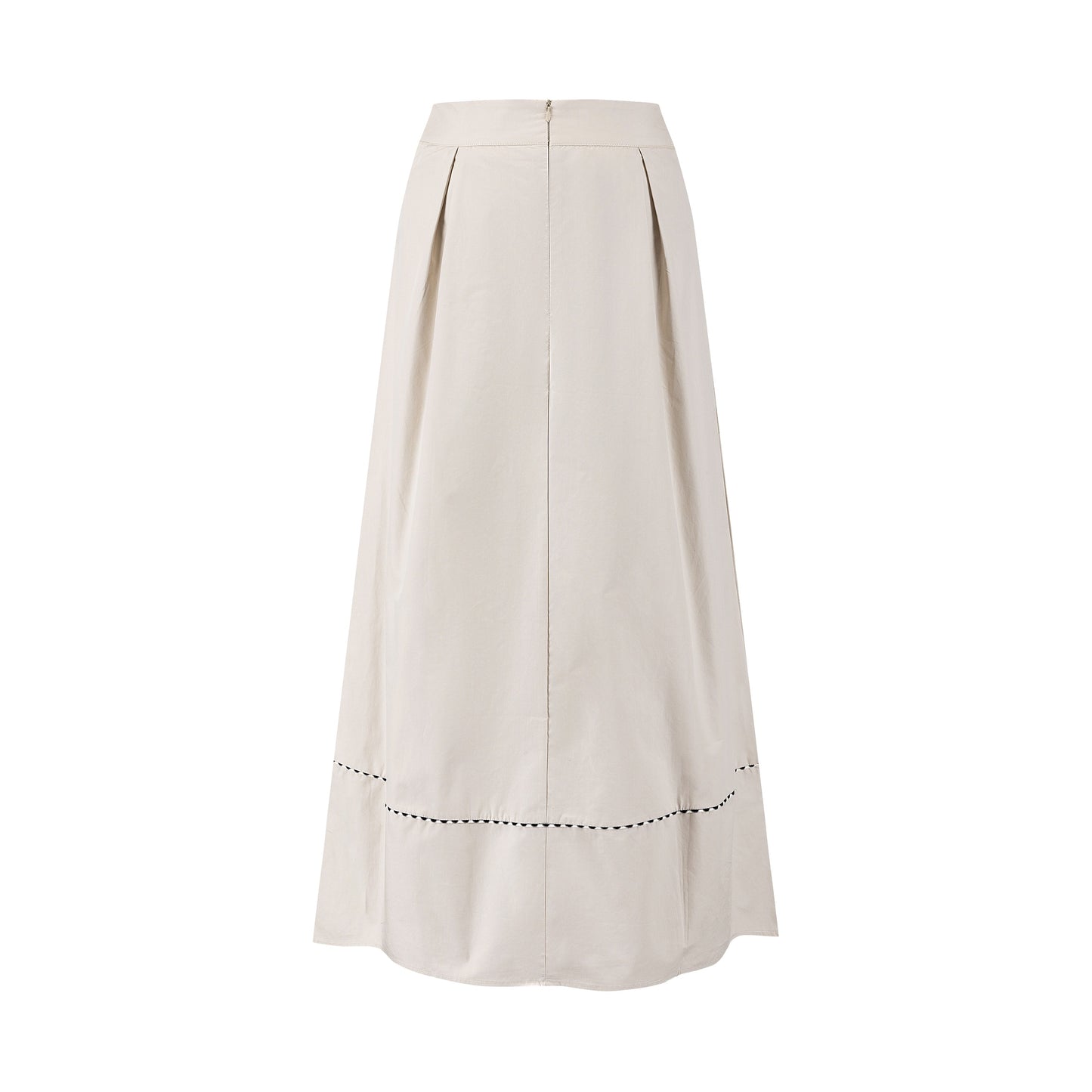 Beige Cotton Skirt With Belt