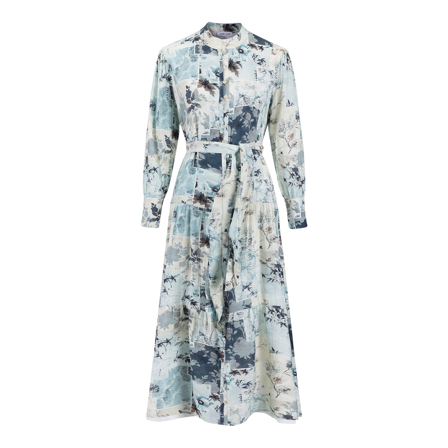 Blue And Navy Printed Multi Patch Dress