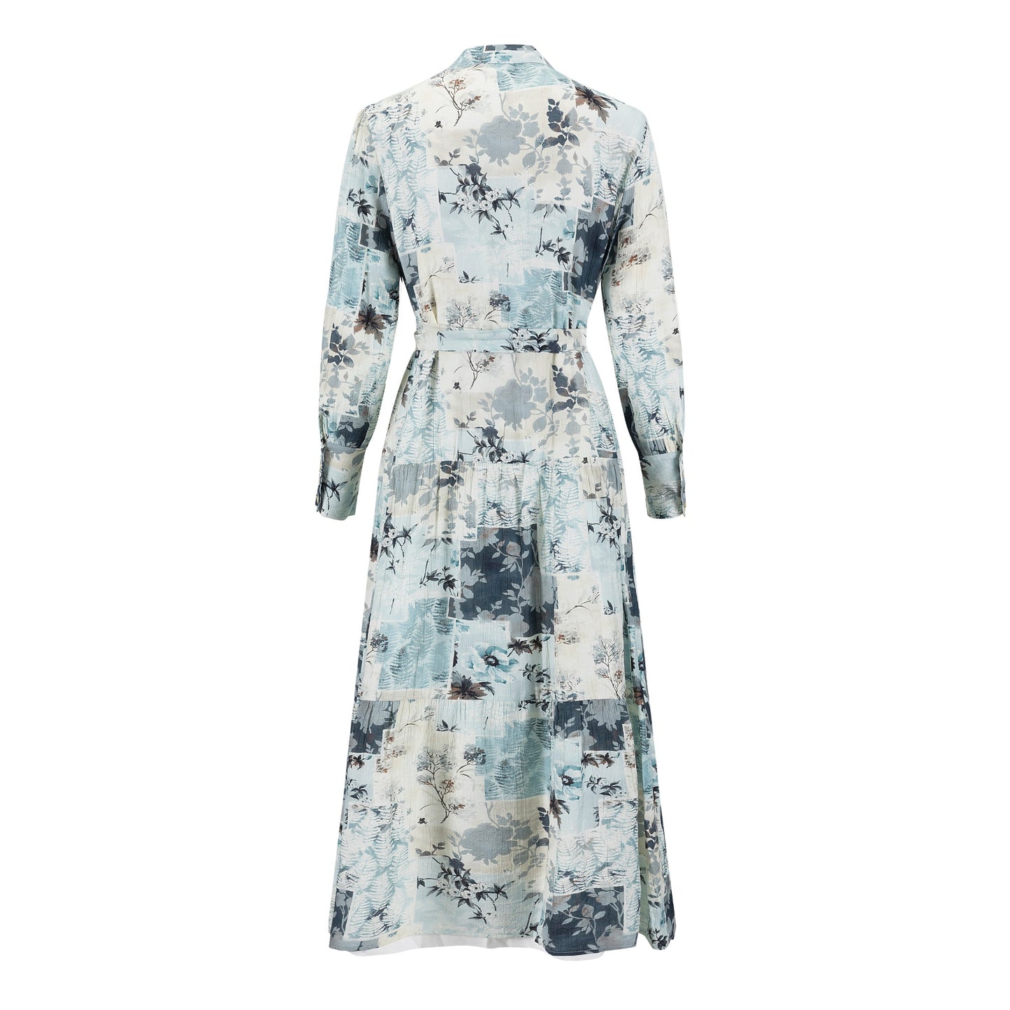 Blue And Navy Printed Multi Patch Dress