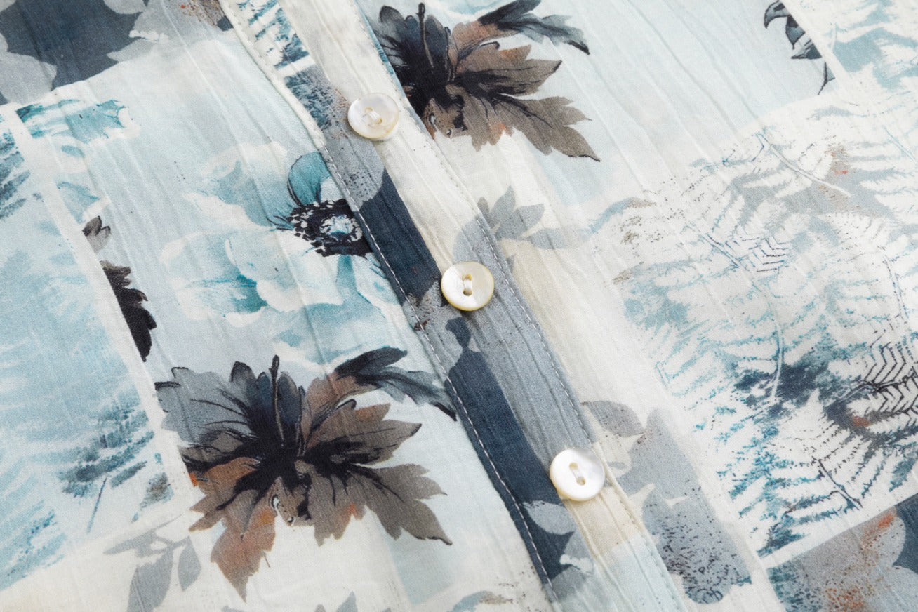 Blue And Navy Printed Multi Patch Dress