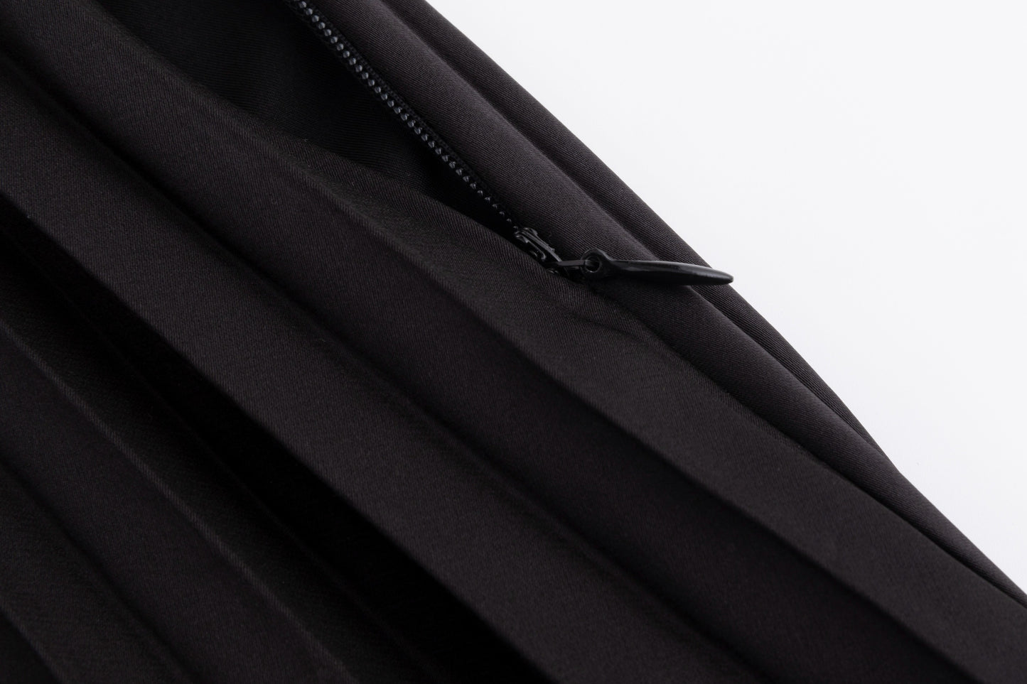 Wrap Pleated Dress - Solid Black