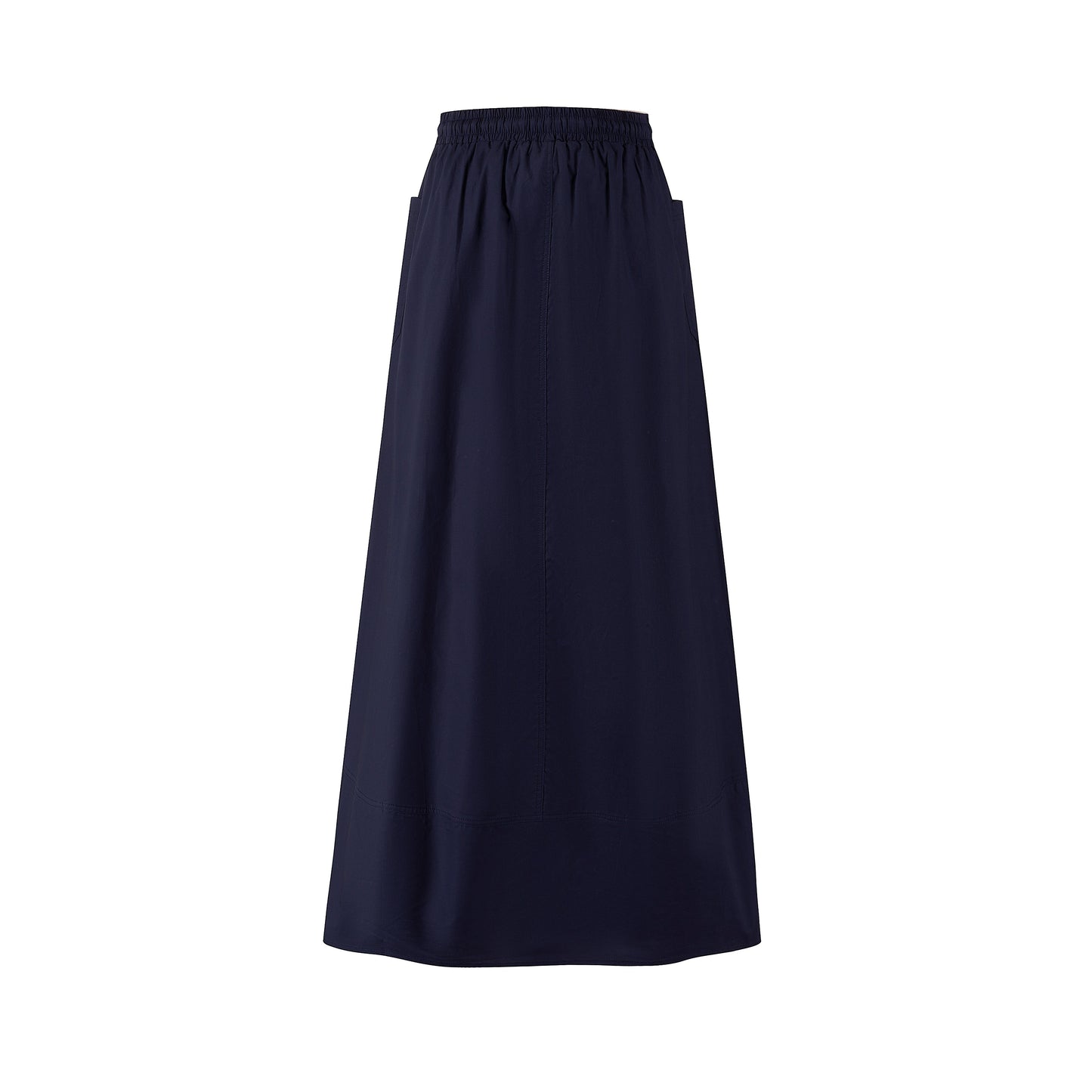Cotton Skirt With Pockets - Navy