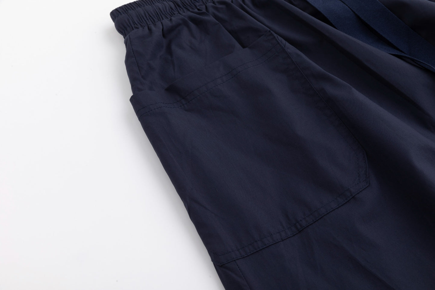 Cotton Skirt With Pockets - Navy