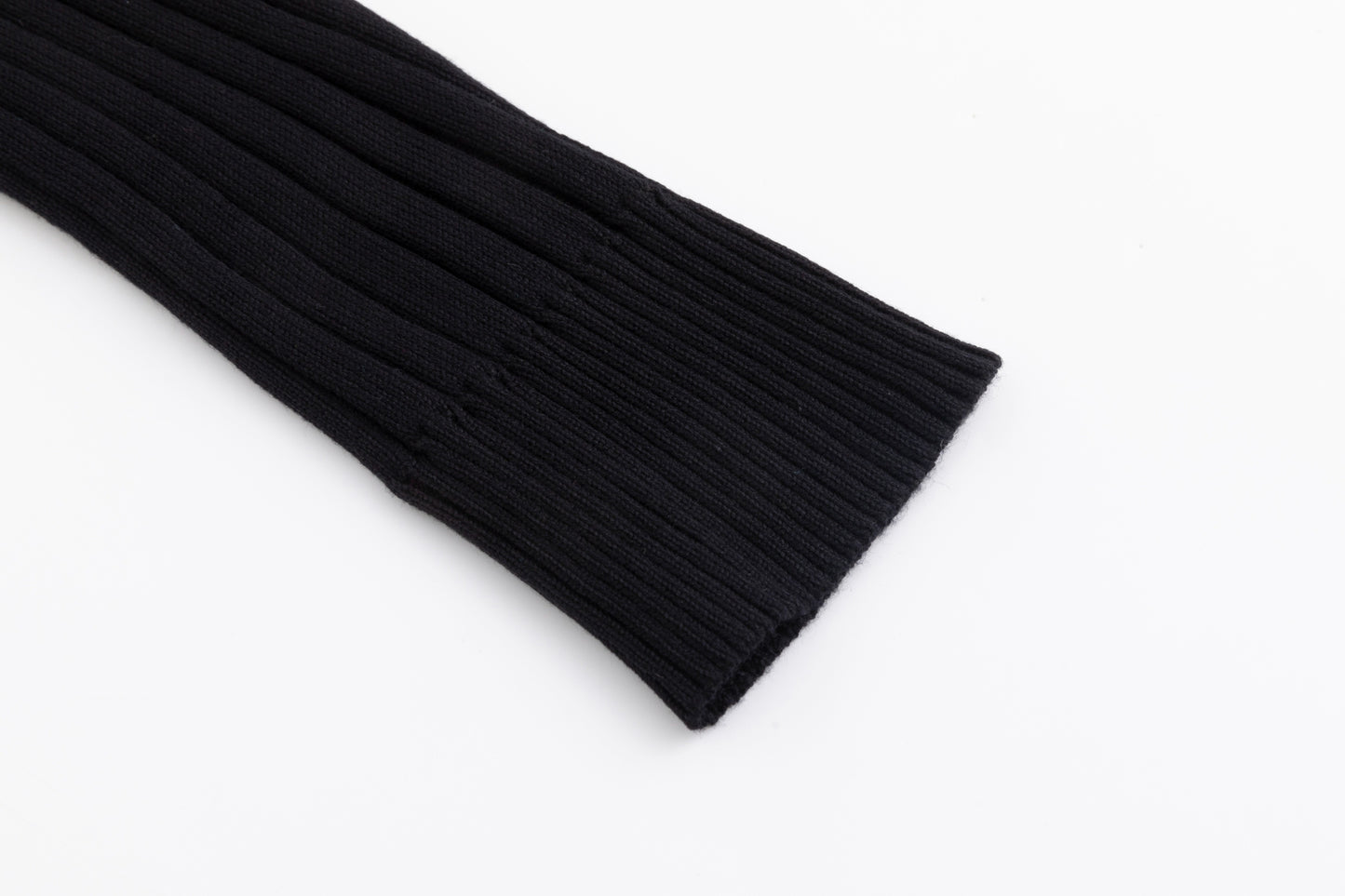 Ribbed Knit Top With Pocket - Black