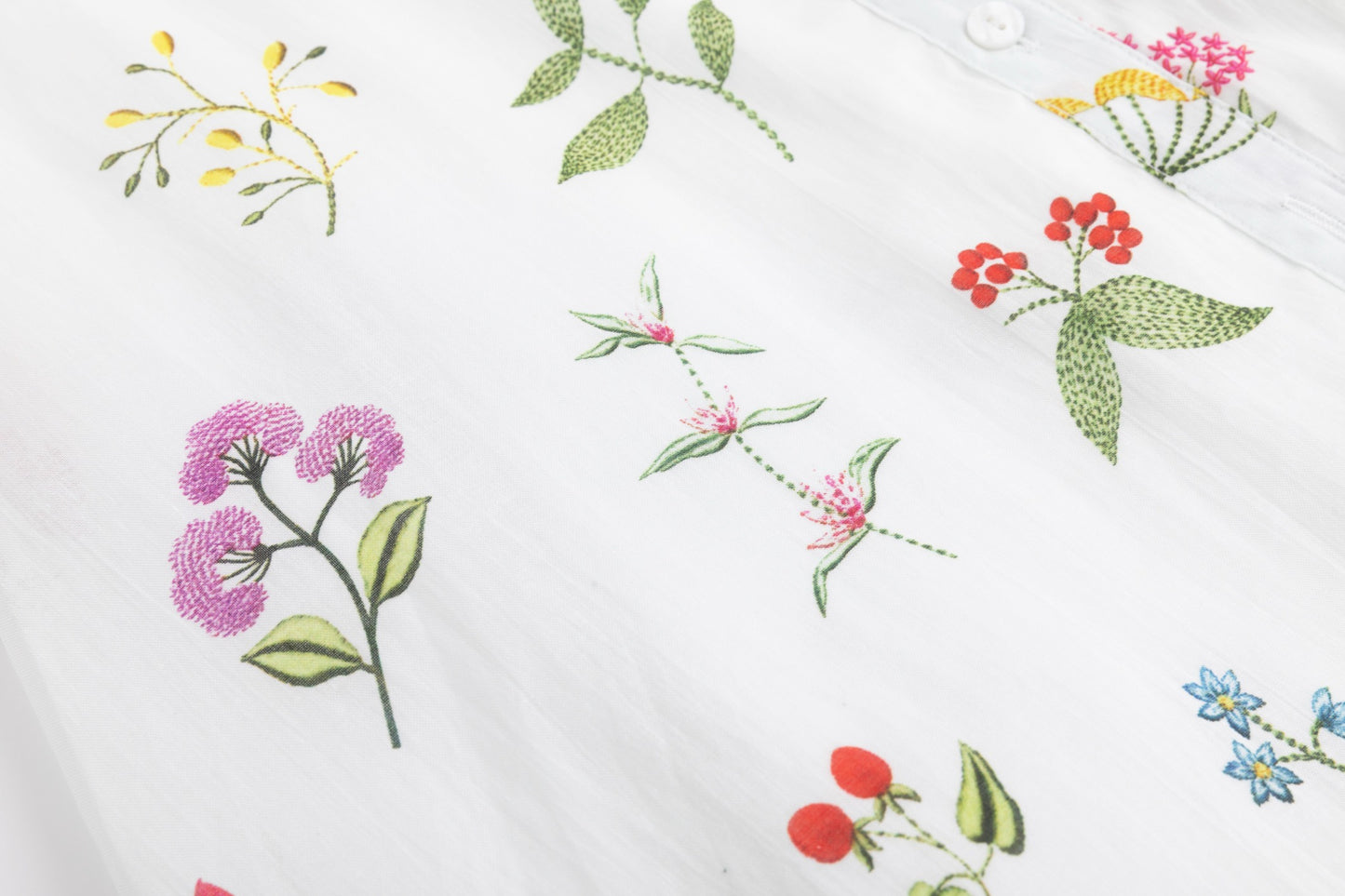 White Floral Dress With White Embroidered Cardigan
