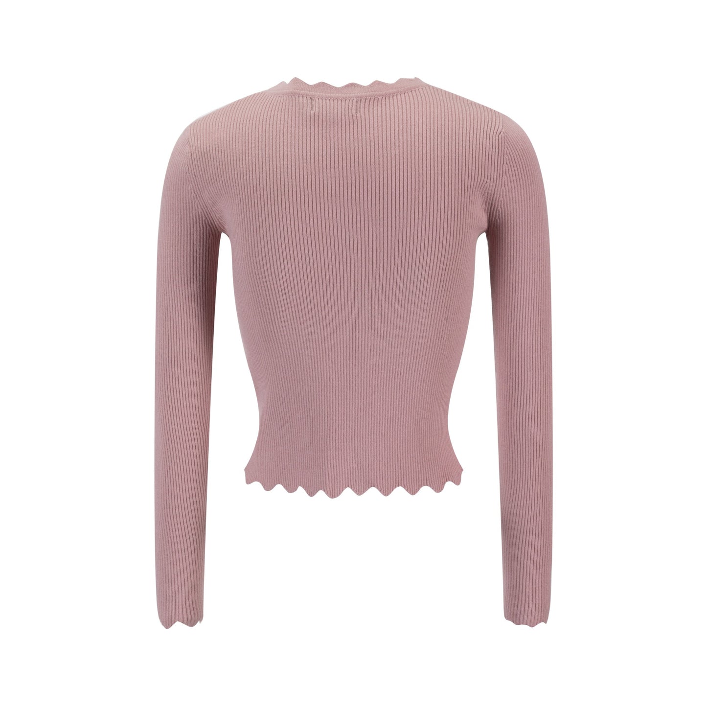 Scalloped Basic Sweater - Pink