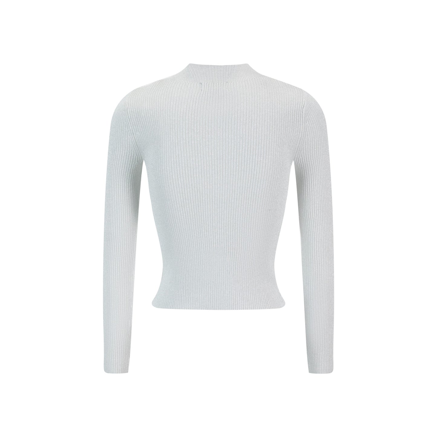 Shimmery Mock Neck Top - Silver