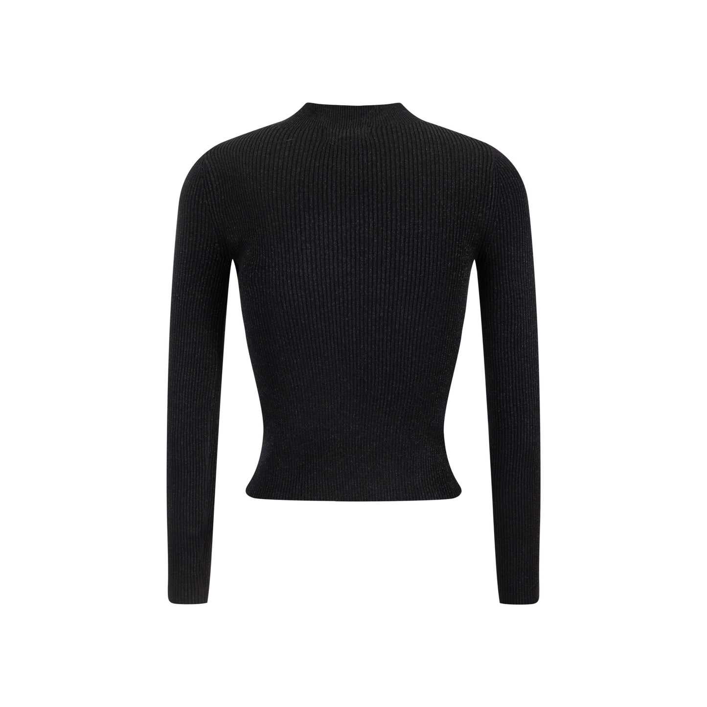 Shimmery Mock Neck Top - Black