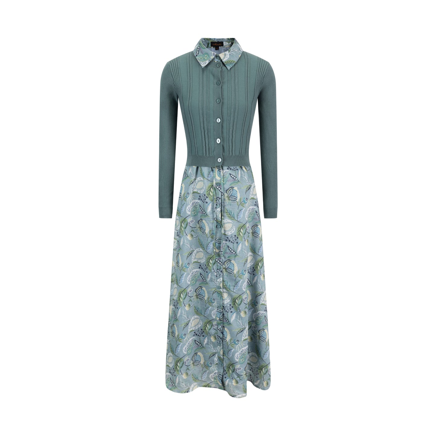 Green Floral Overlay Dress