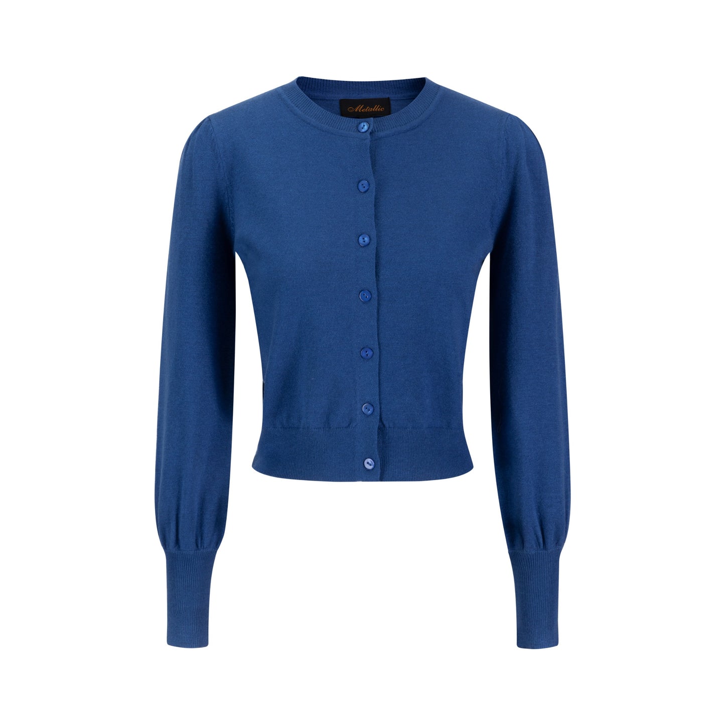 Bishop Sleeve Blue Knit Cardigan