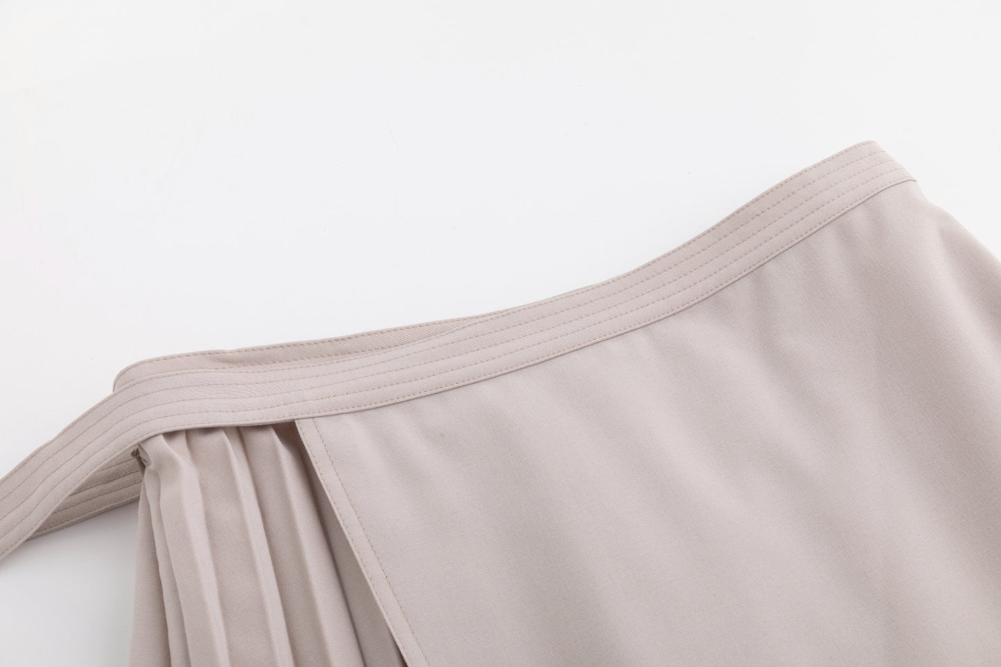 Tan Half Pleated Skirt