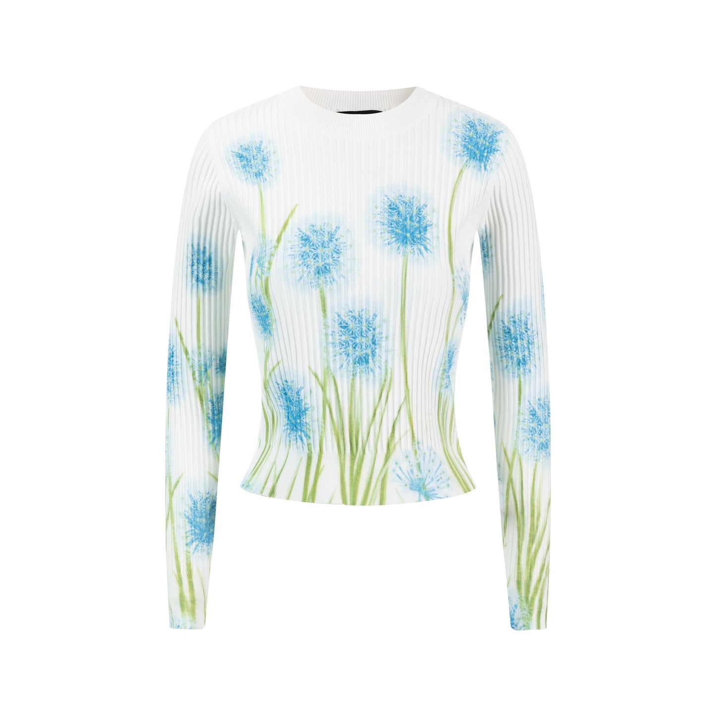 Knit Top With Blue Floral Print