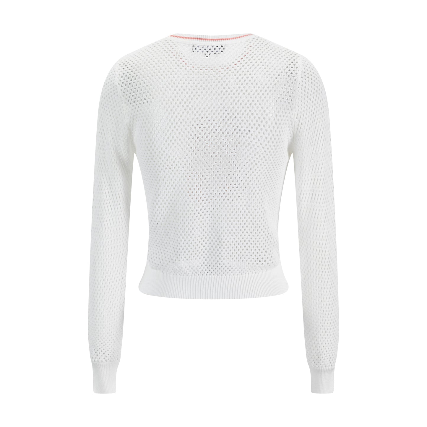 White Knit Top With Embroidered Flowers