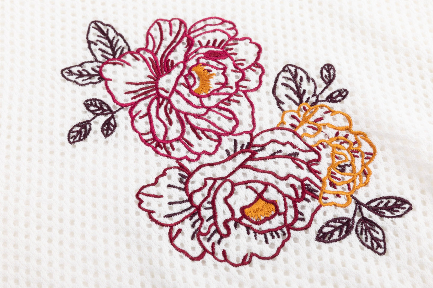 White Knit Top With Embroidered Flowers
