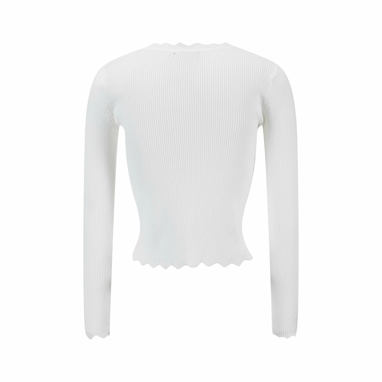 Scalloped Basic Sweater - Ivory