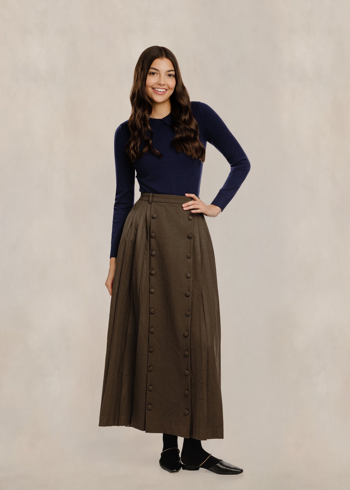 Peter Pan Collar Sweater - Navy