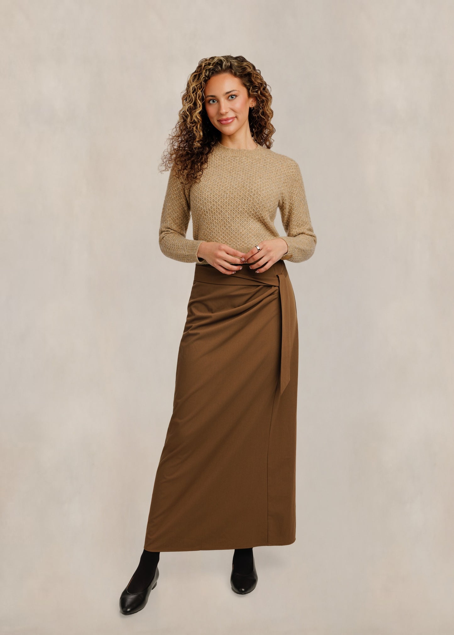 Camel Side Tie Skirt