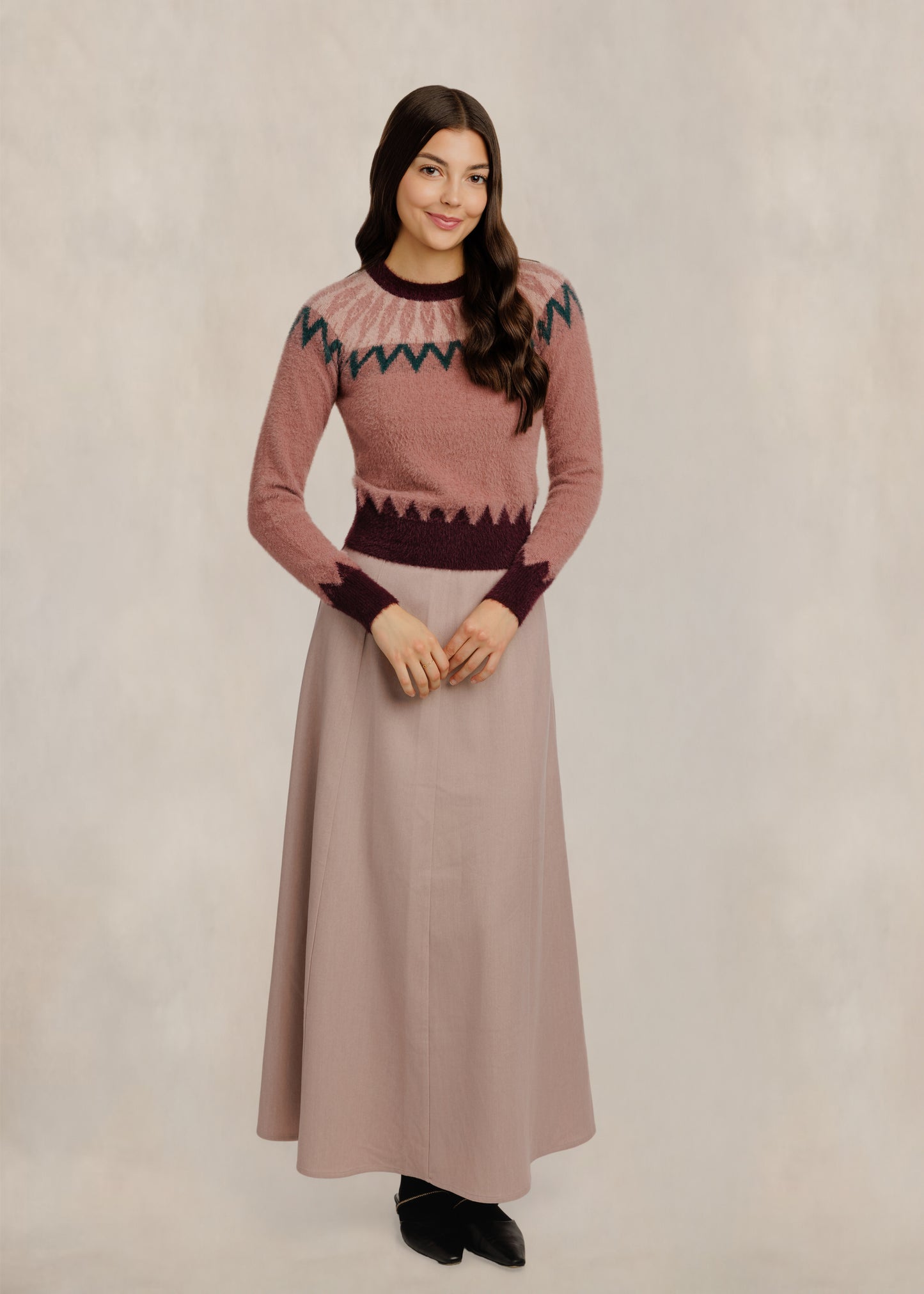 Fair Isle Sweater - Mauve