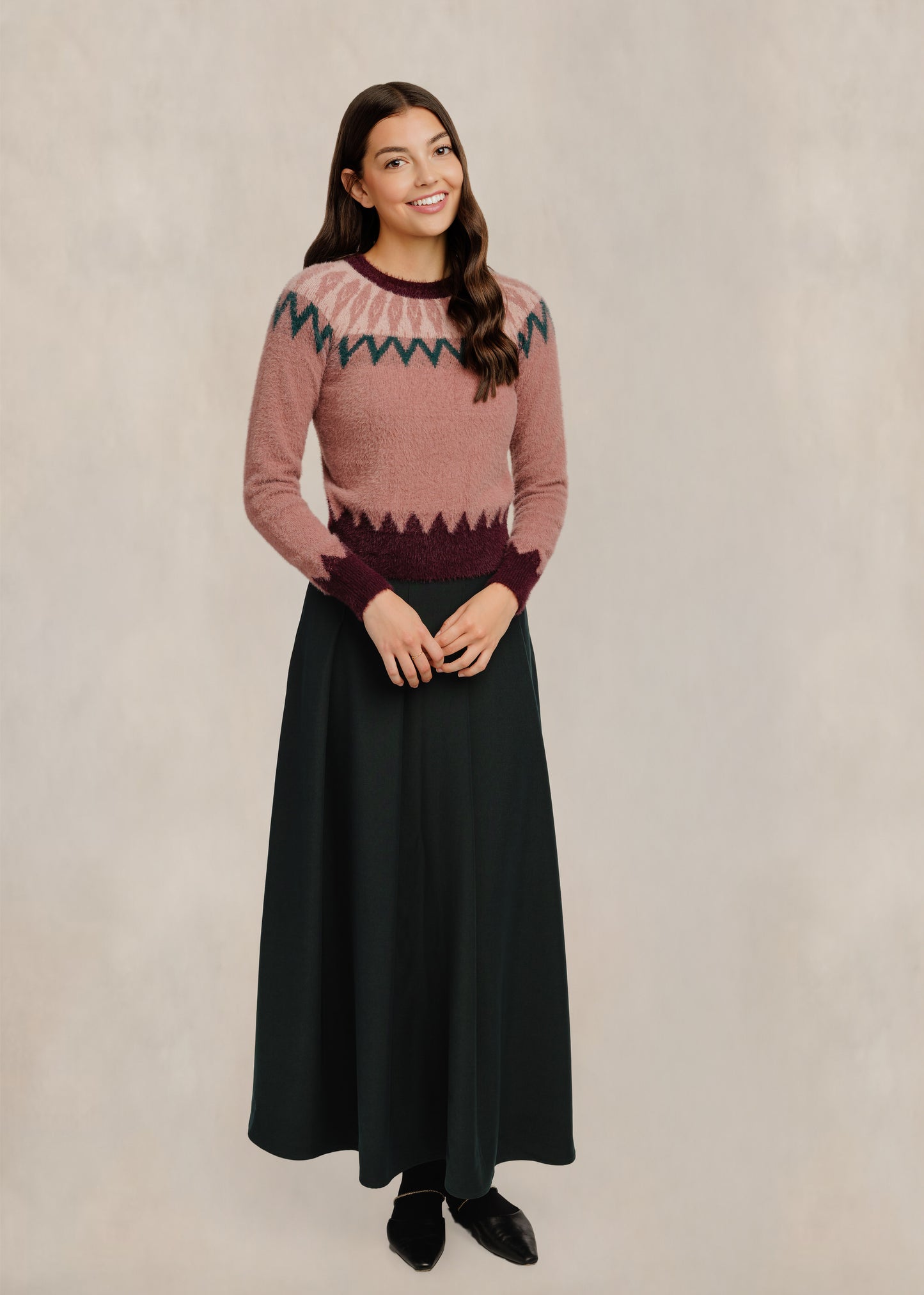 Fair Isle Sweater - Mauve