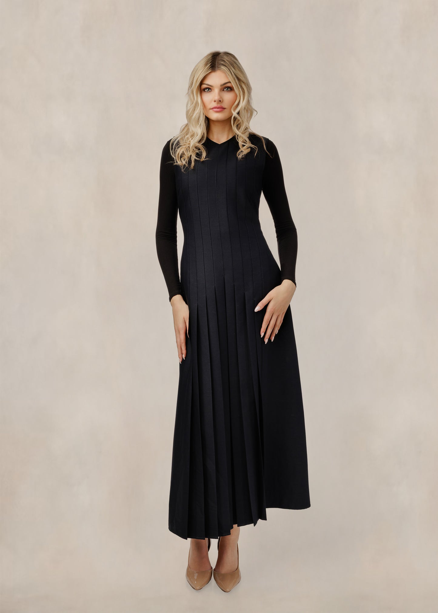 Ribbed Jumper Dress - Navy