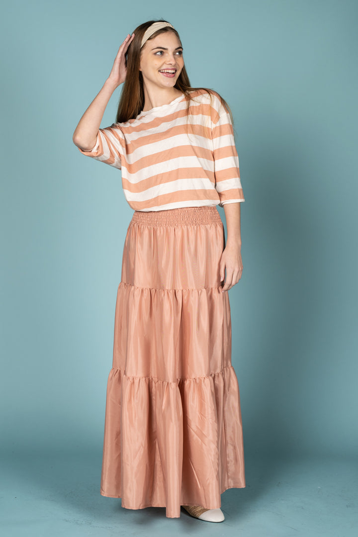 Blush Silky Layered Skirt