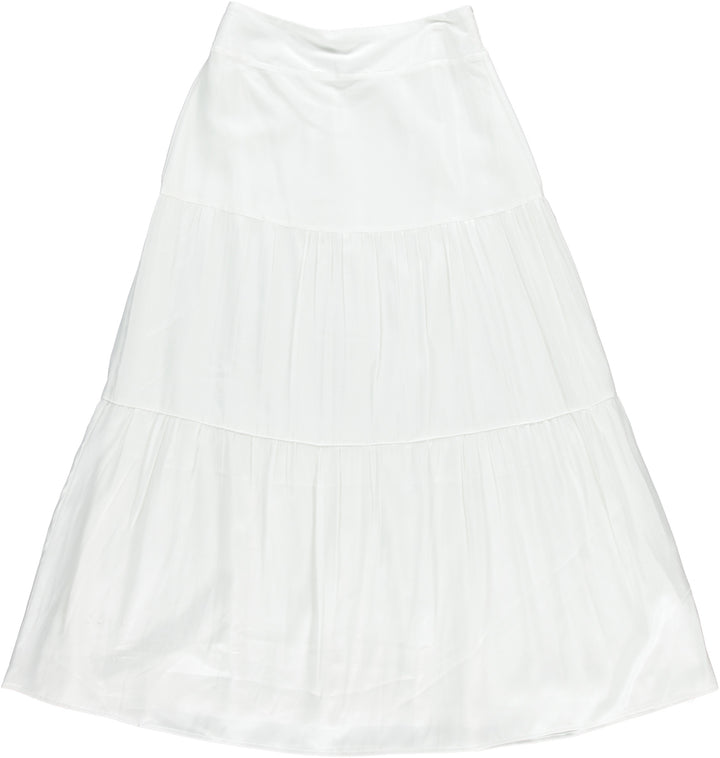 Ivory Silky Layered Skirt