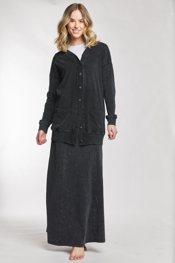 Black Washed Out Cardigan