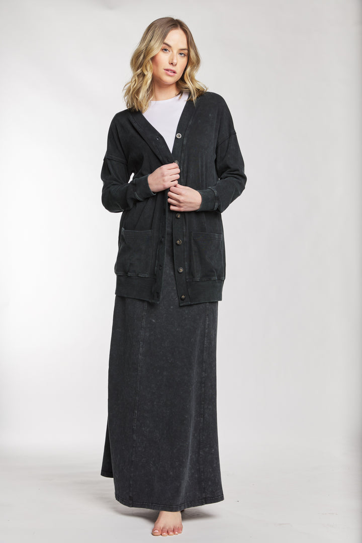 Black Washed Out Cardigan