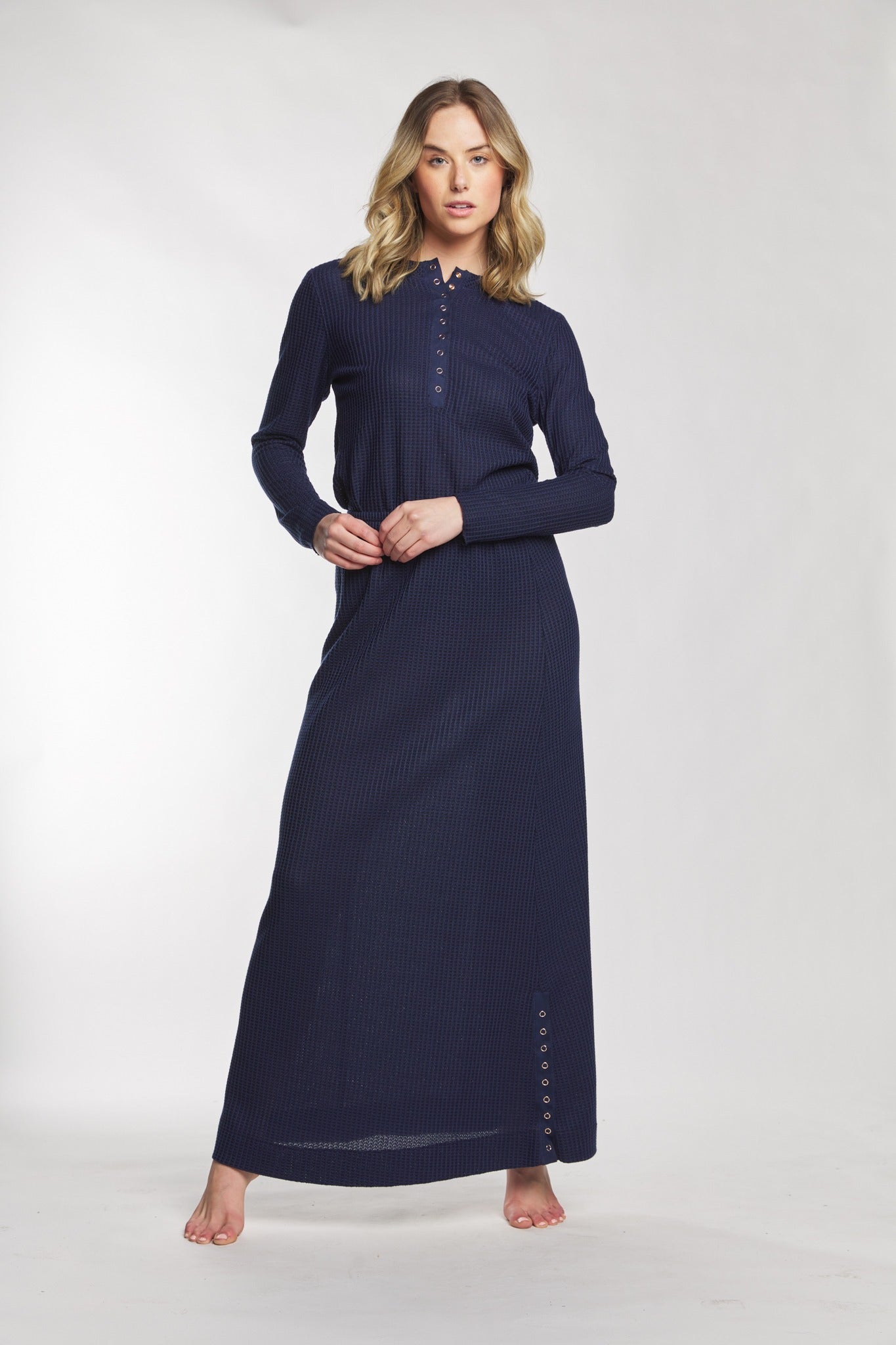 Navy Waffle Knit Skirt