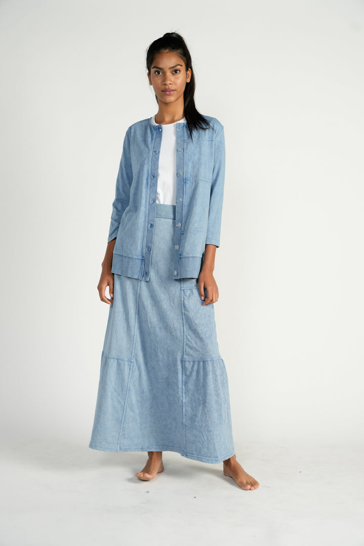 Light Blue Washed Cardigan