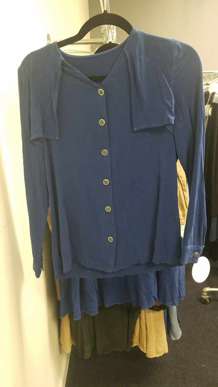 Blue Washed Shirt With Flaps