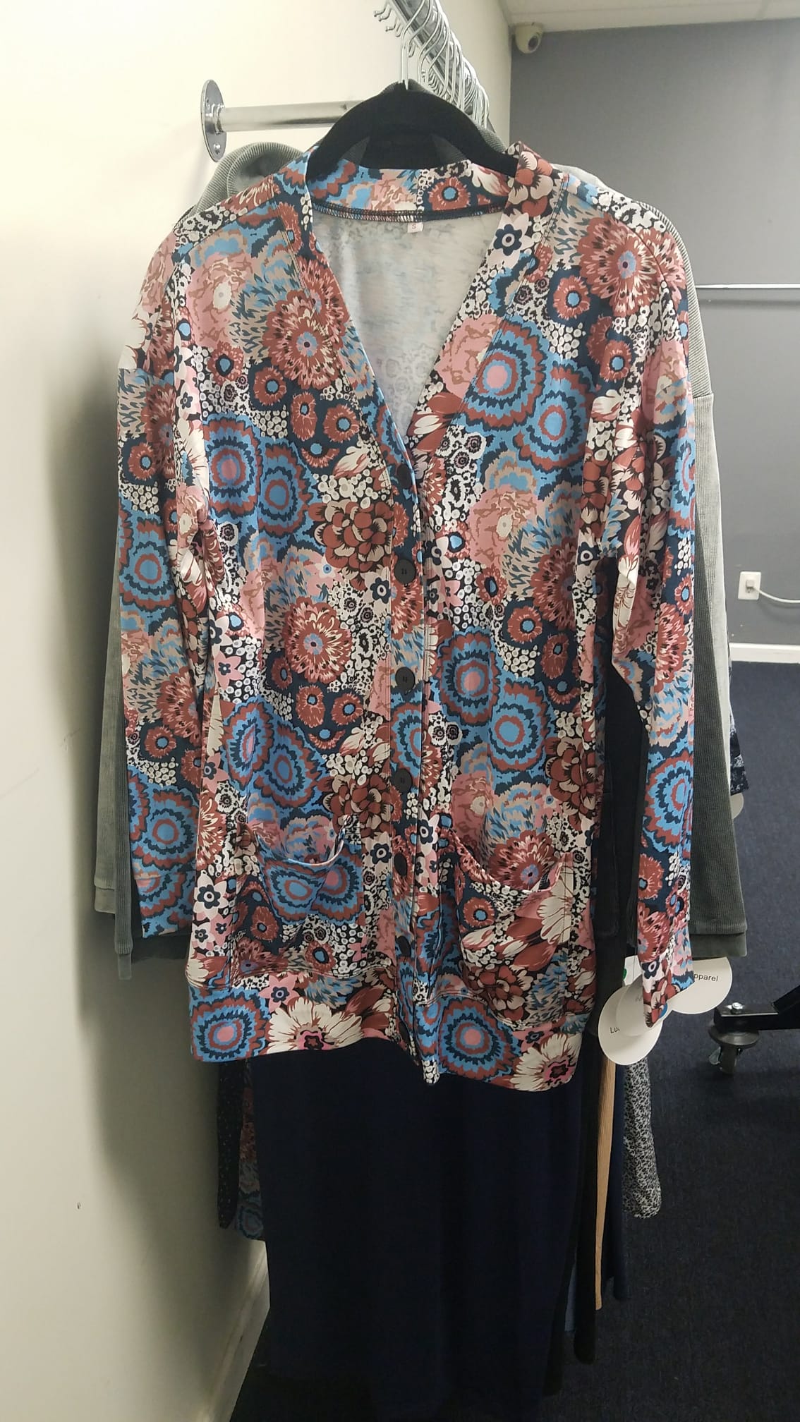 Dusty Rose Floral Print Cardigan