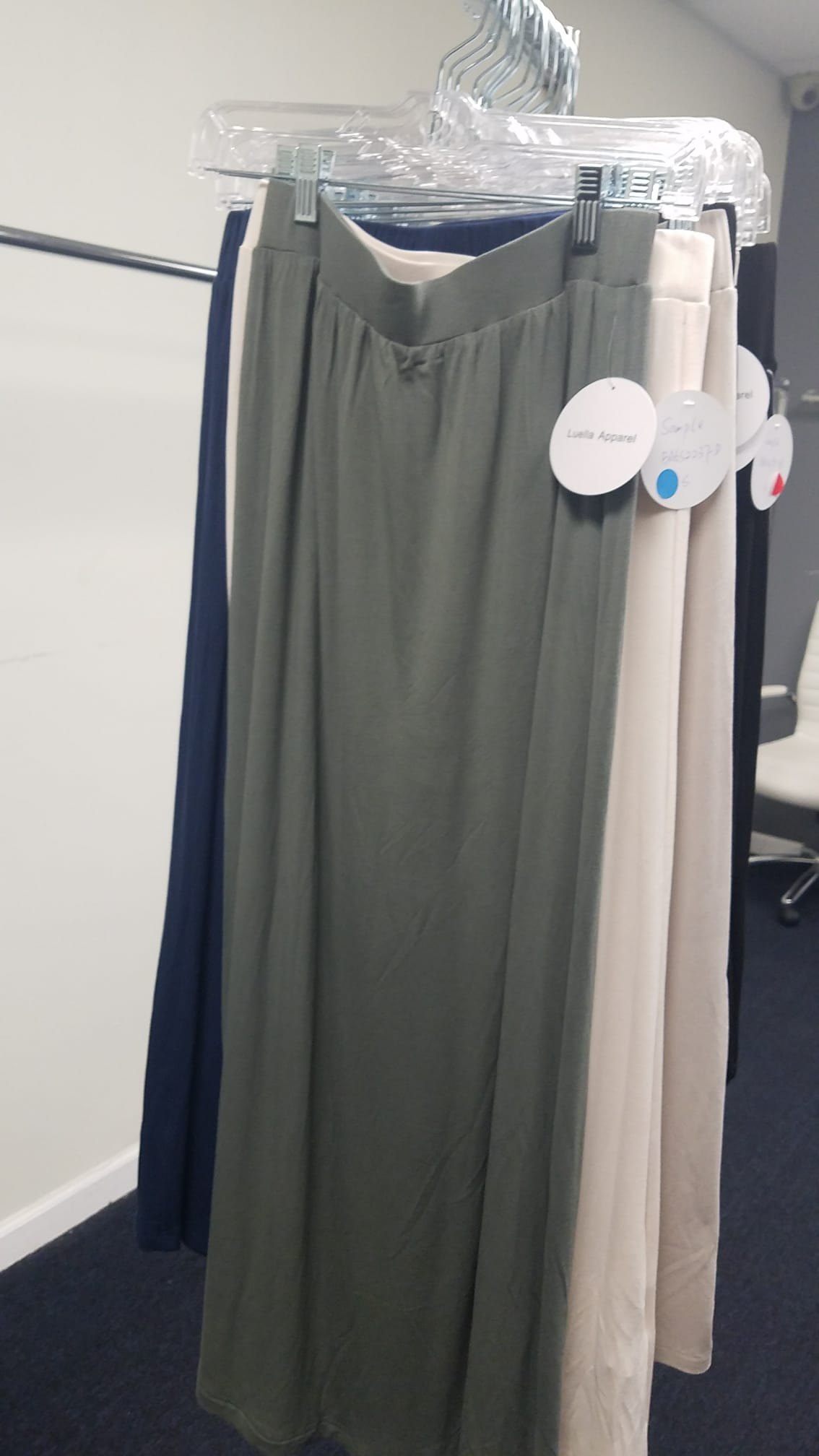 Light Olive Maxi Length Skirt