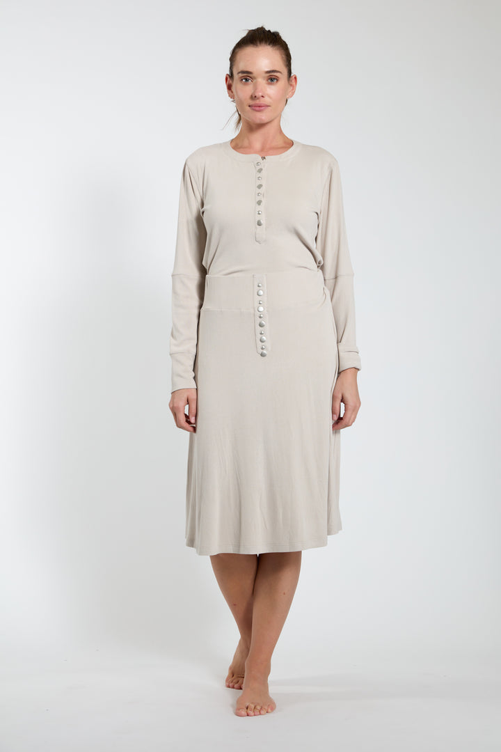 Stone Ribbed Skirt With Studs