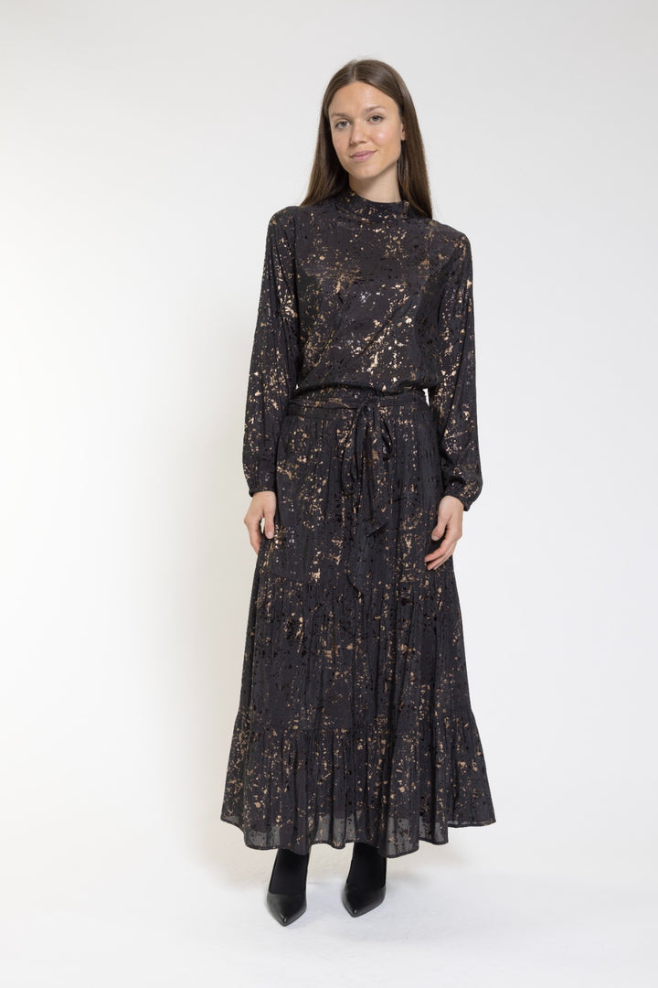 Black And Gold Tie Skirt