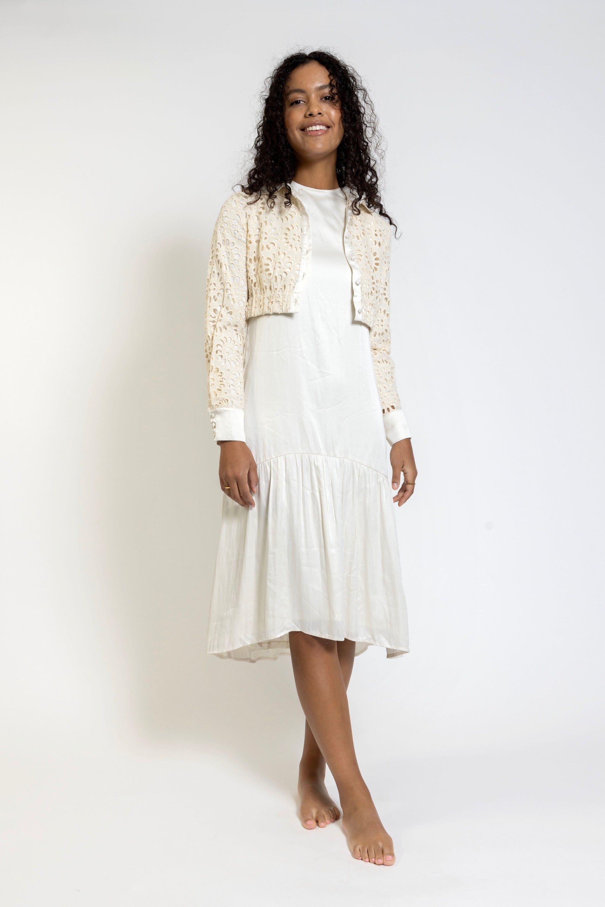 Beige Embroidery Top & Dress